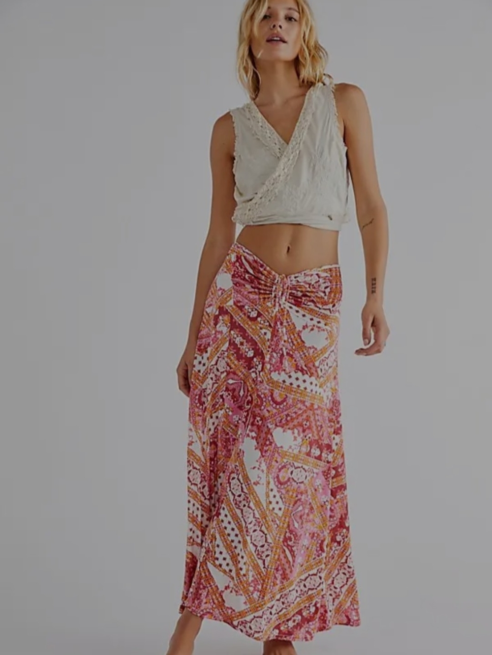 Free People Printed Ruched Jersey convertible skirt/dress